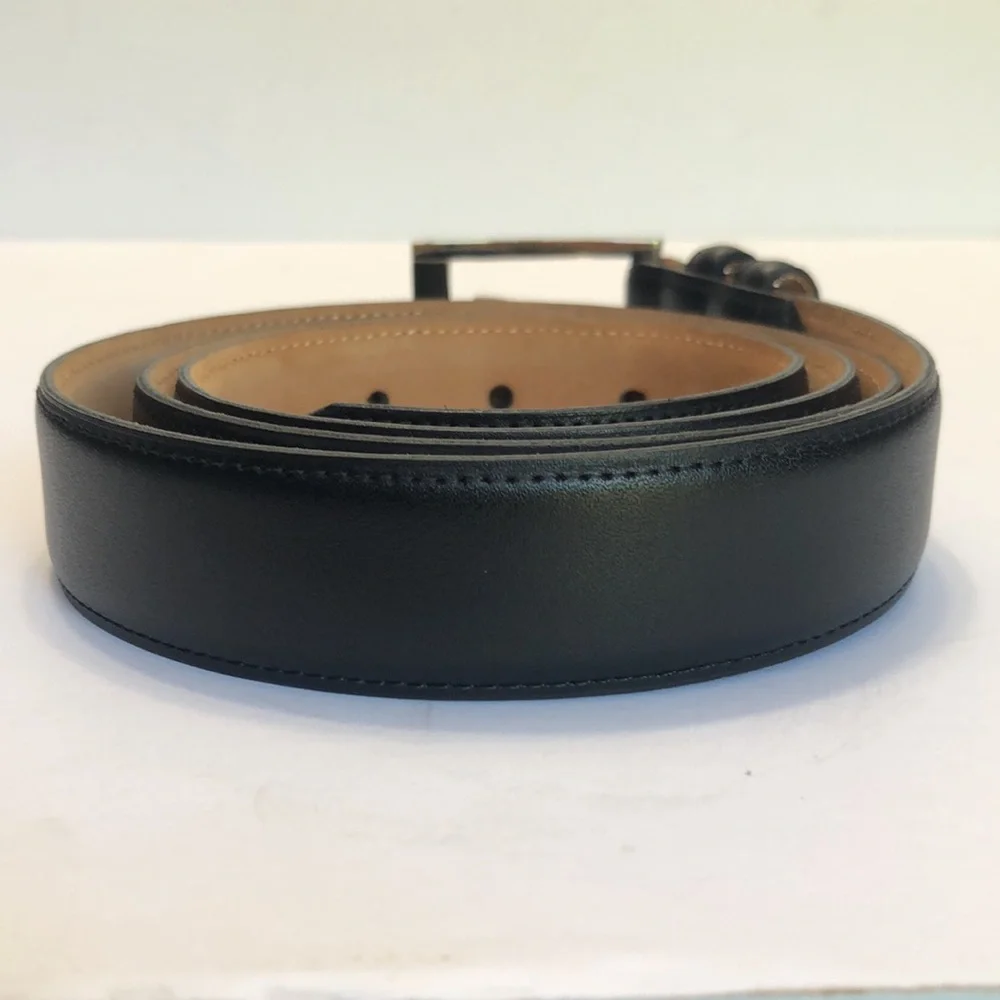 Black Silver Genuine Leather Belt size XL